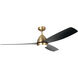 Kylpin 60 inch Brass with Matte Black Blades Indoor/Outdoor Ceiling Fan