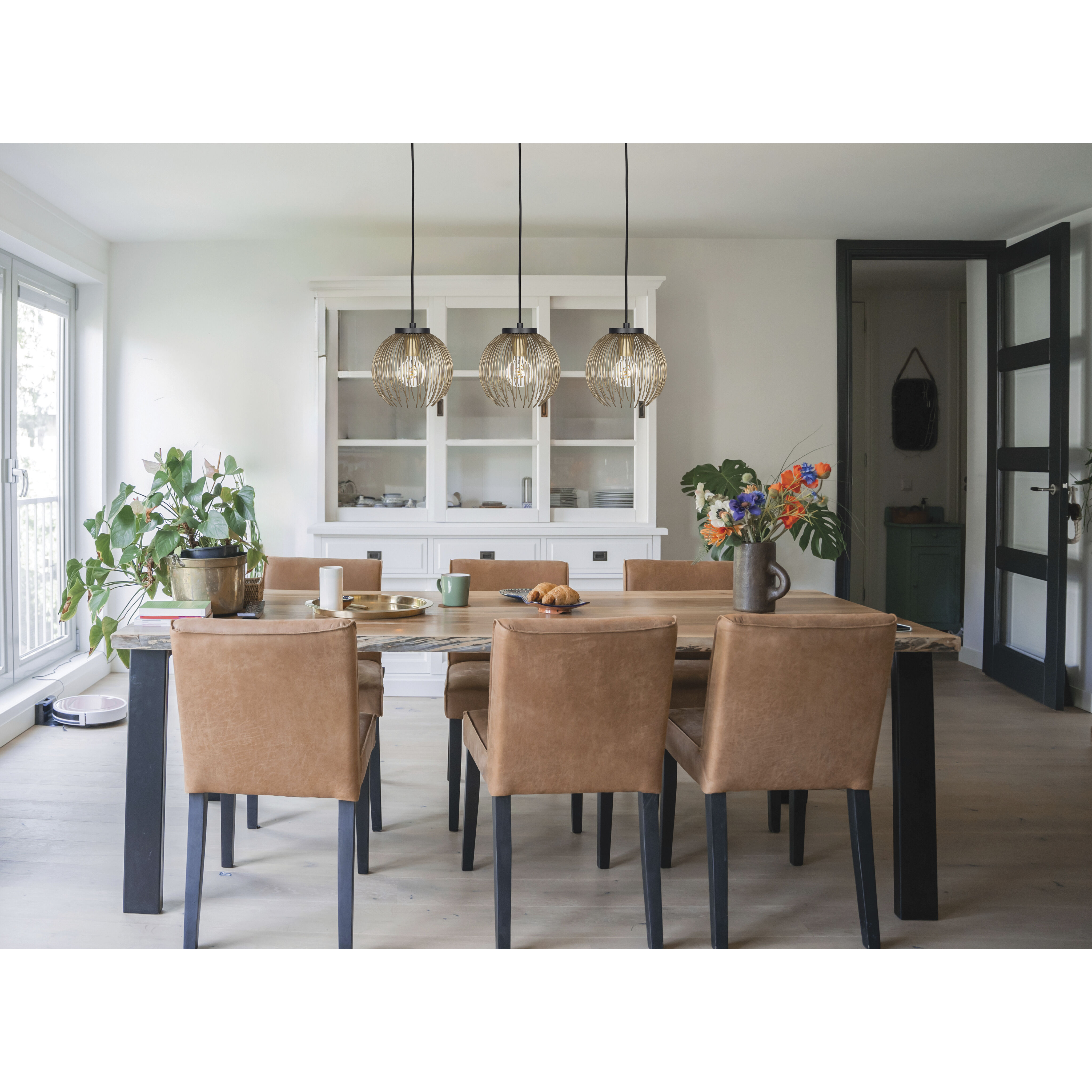 Venezuela 3 Light 9.33 inch Gold and Black Pendant Ceiling Light