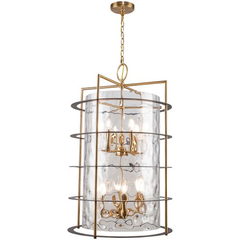 Burford LED 20.5 inch Brass and Black Chandelier Ceiling Light