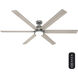 Gravity 72 inch Matte Silver with Light Gray Oak Blades Ceiling Fan