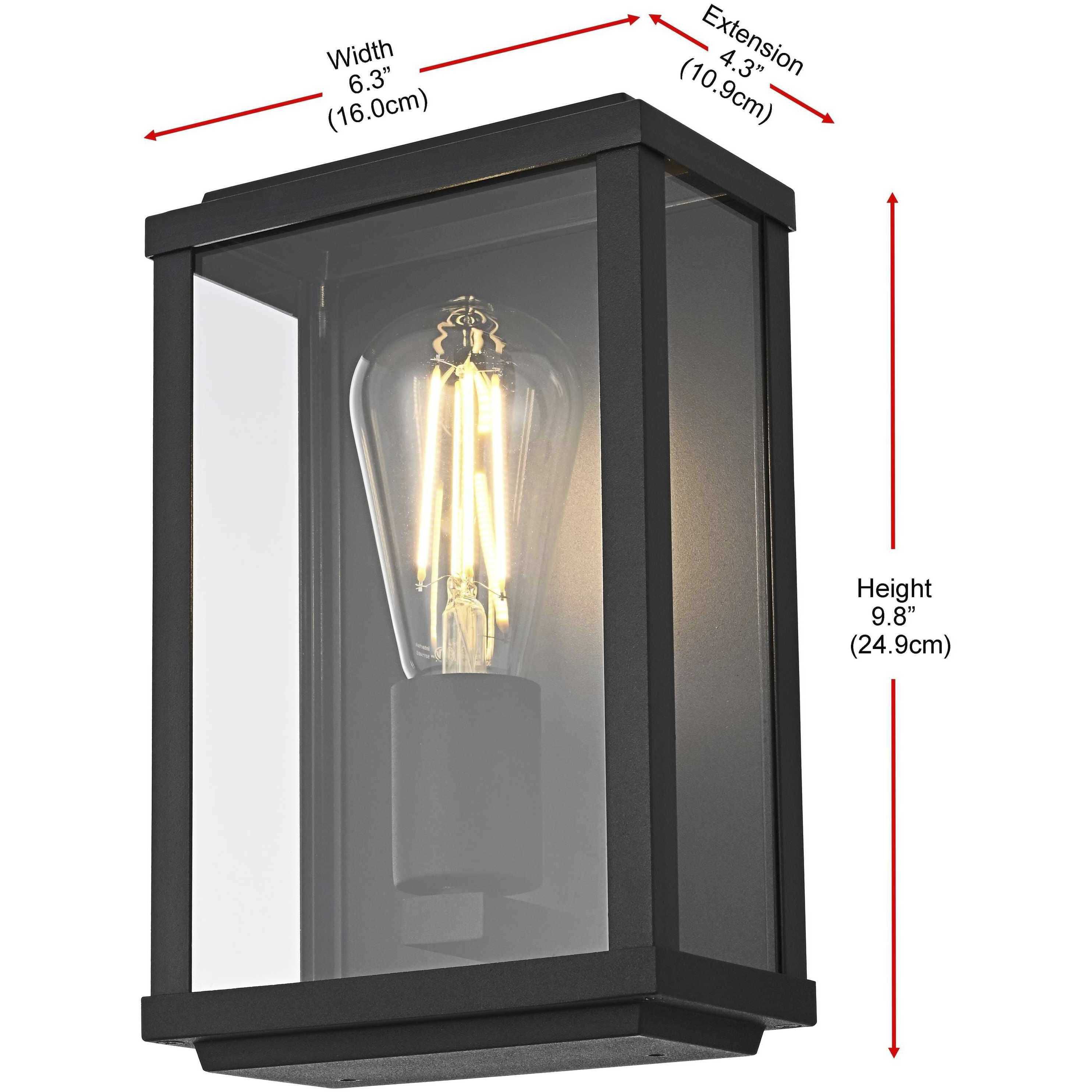 Santos 1 Light 10 inch Black Outdoor Wall Sconce