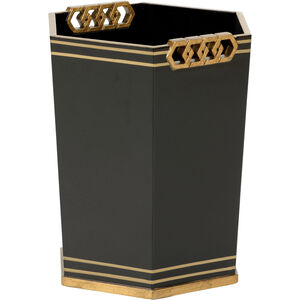 Oliver Black and Gold Wastebasket