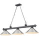 Cordon 3 Light 57.25 inch Bronze Plate Billiard Ceiling Light in Brushed Nickel Steel