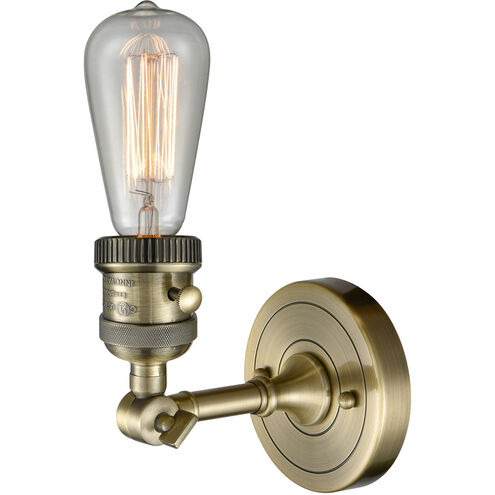 Franklin Restoration Bare Bulb LED 5 inch Antique Brass Sconce Wall Light, Franklin Restoration