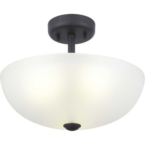 Glass Domes 3 Light 15 inch Graphite Semi-Flush Mount Convertible Ceiling Light