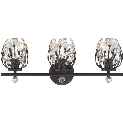 Moreno 3 Light 23.5 inch Black Bathroom Vanity Light Wall Light