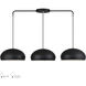 Domma 3 Light 48 inch Black with Brushed Nickel Accents Linear Chandelier Ceiling Light, Extra Large