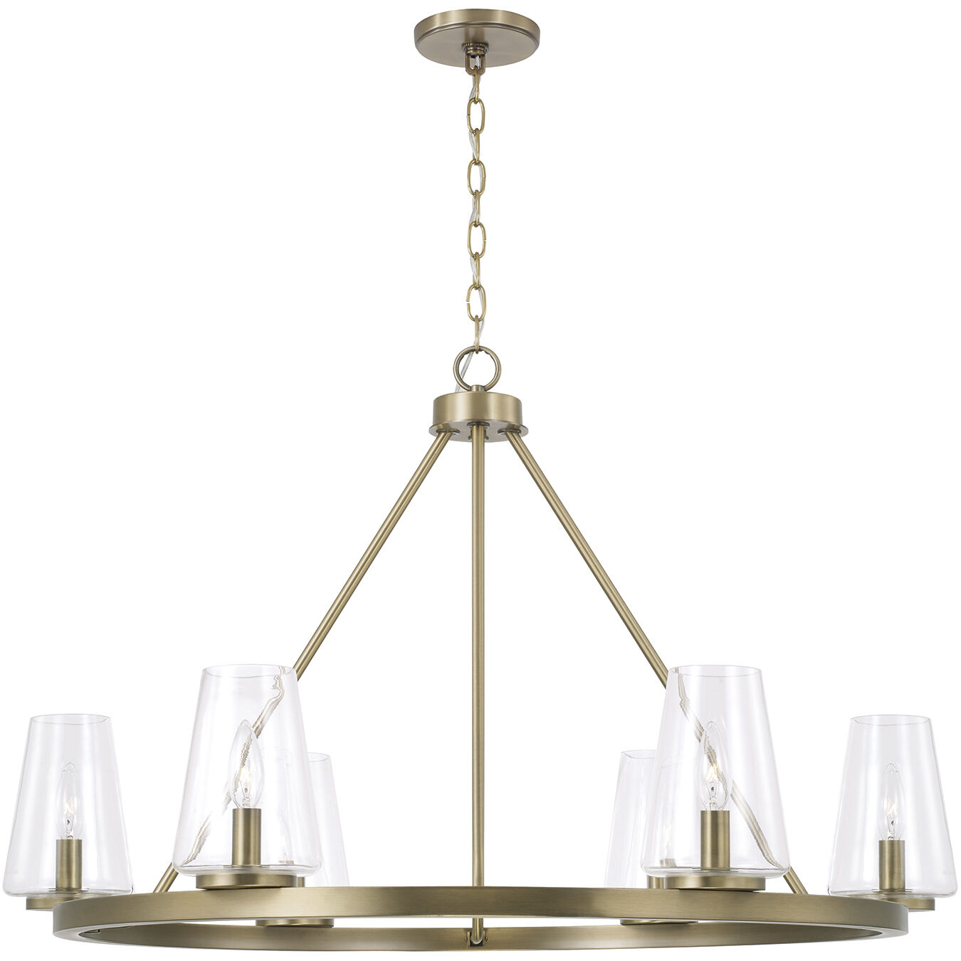 Aaron 6 Light 36 inch Aged Brass Chandelier Ceiling Light