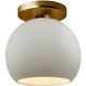 Radiance LED 10 inch Matte White and Brushed Brass Semi Flush Ceiling Light