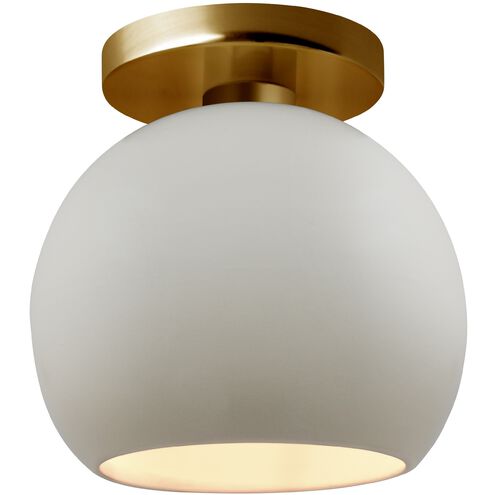 Radiance LED 10 inch Matte White and Brushed Brass Semi Flush Ceiling Light
