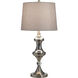 Cameron 30.75 inch 100 watt Brushed Nickel and Silver Glass and Grey Table Lamp Portable Light