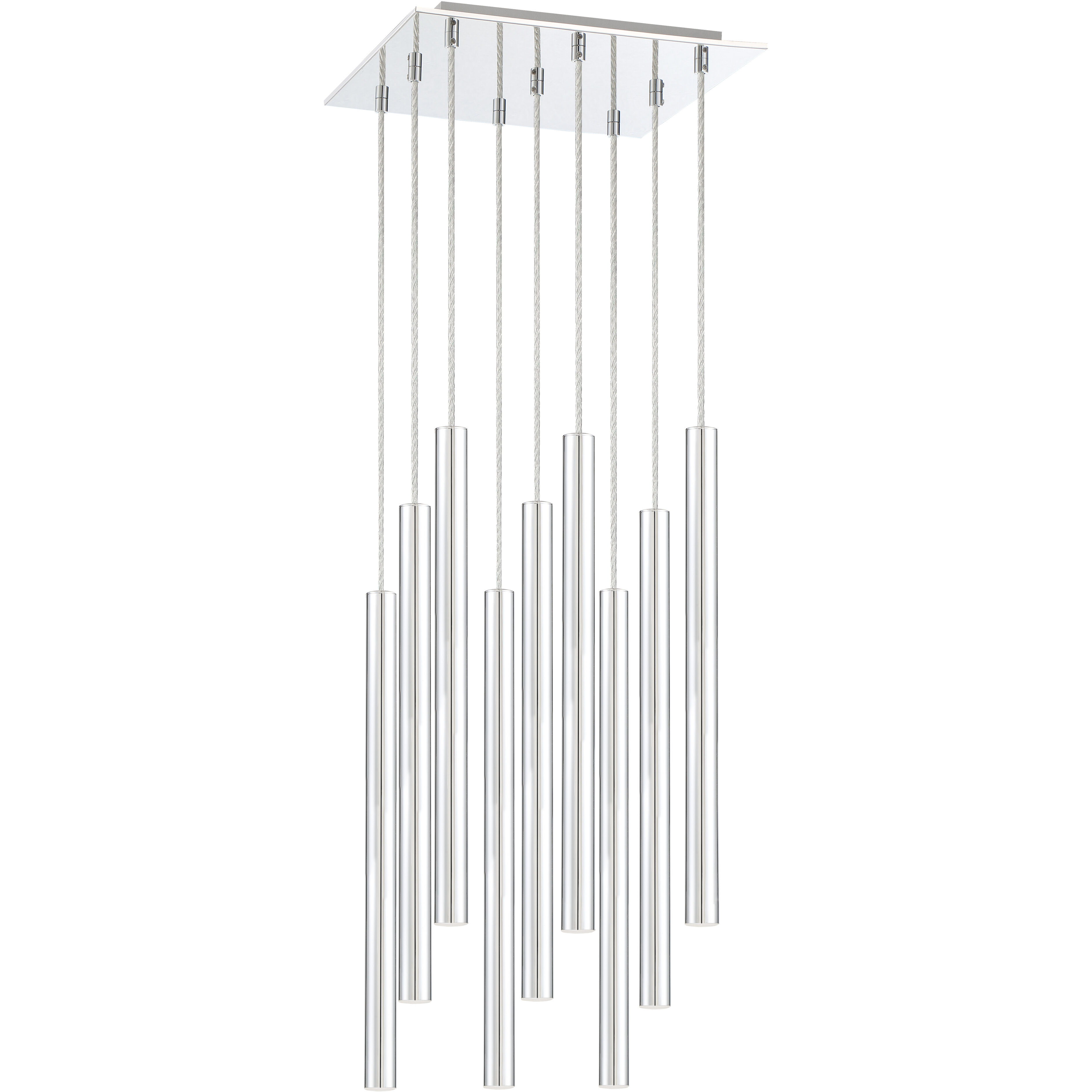 Forest LED 14 inch Chrome Chandelier Ceiling Light in Chrome Steel