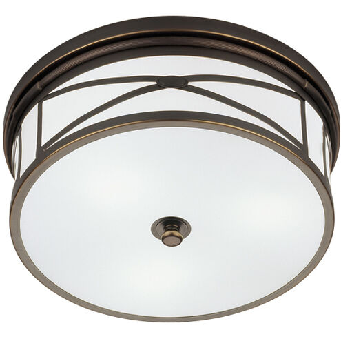 Chase 3 Light 15 inch Deep Patina Bronze Flushmount Ceiling Light