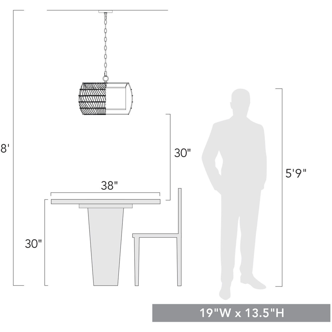Everly Pendant Ceiling Light in Natural Rattan