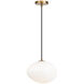 Melotte 1 Light 11.25 inch Aged Gold Brass Chandelier Ceiling Light in Aged Gold Brass and Opal Glass