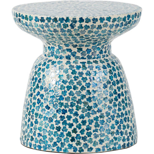 Capiz 16 inch Blue Stool