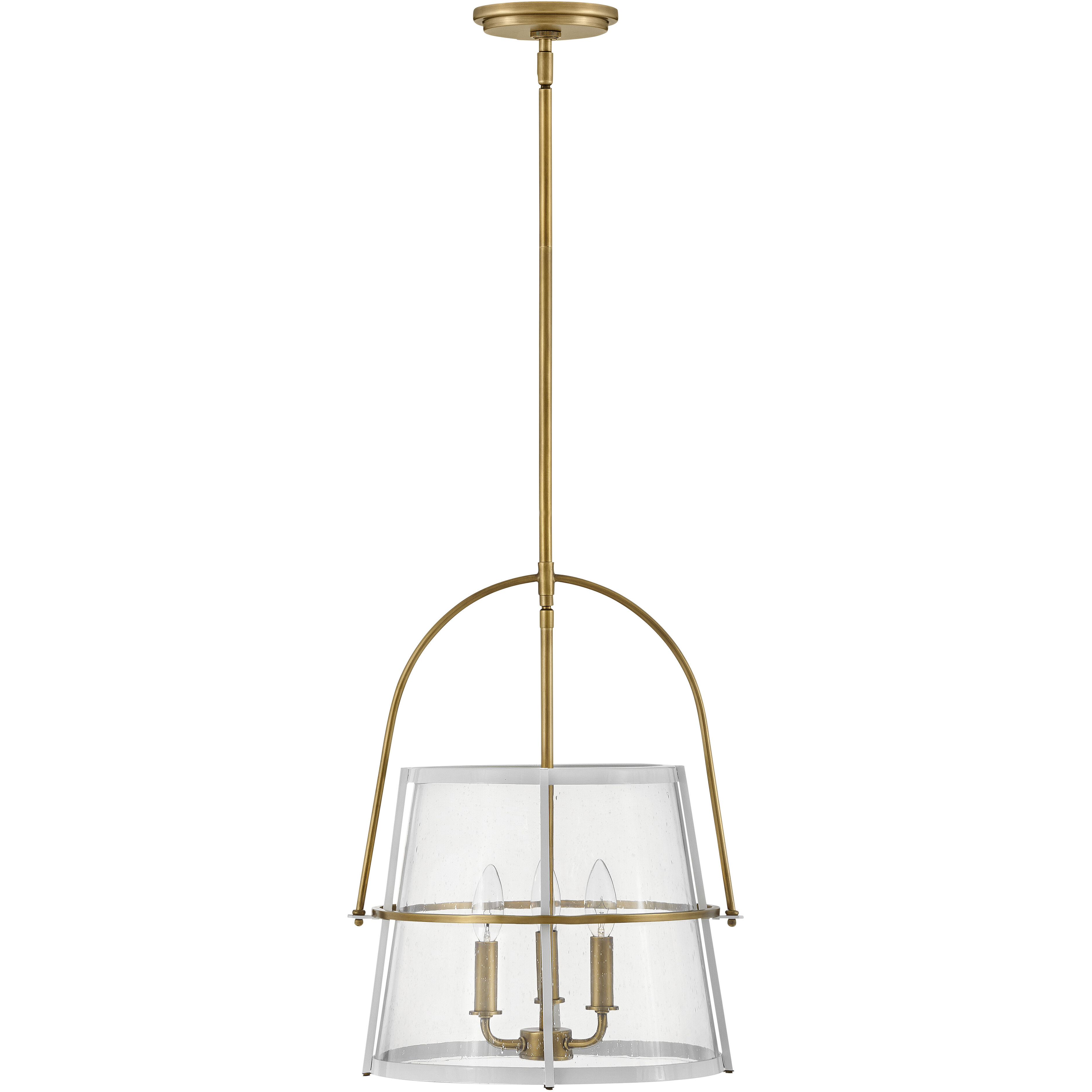 Tournon 15 inch Heritage Brass with Polished White Indoor Pendant Ceiling Light