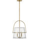 Tournon 15 inch Heritage Brass with Polished White Indoor Pendant Ceiling Light