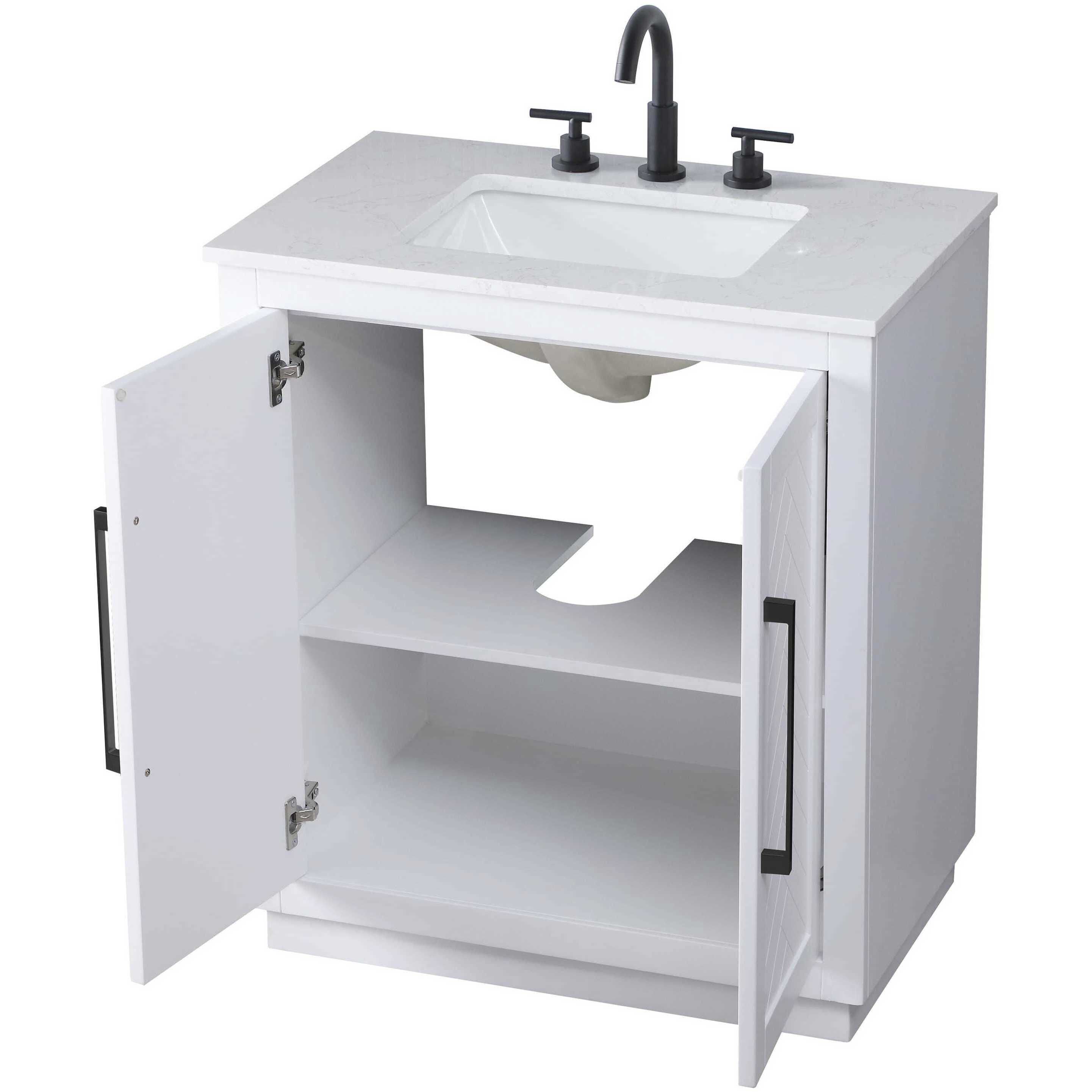 Chase 30 X 34 inch White Bathroom Vanity Cabinet
