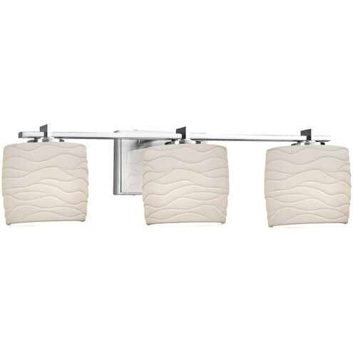 Limoges 3 Light 26.75 inch Polished Chrome Vanity Light Wall Light in Waves, Oval, Incandescent