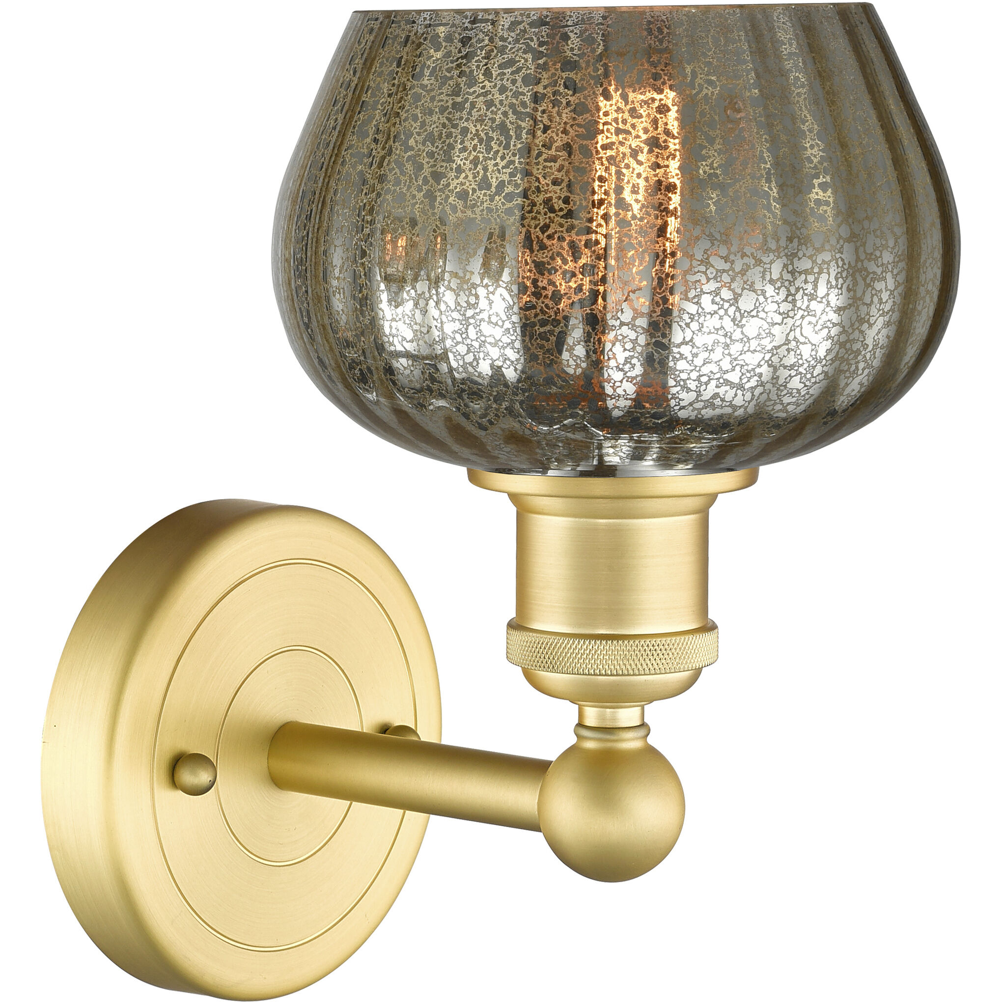 Fenton Sconce Wall Light in Satin Gold, Mercury