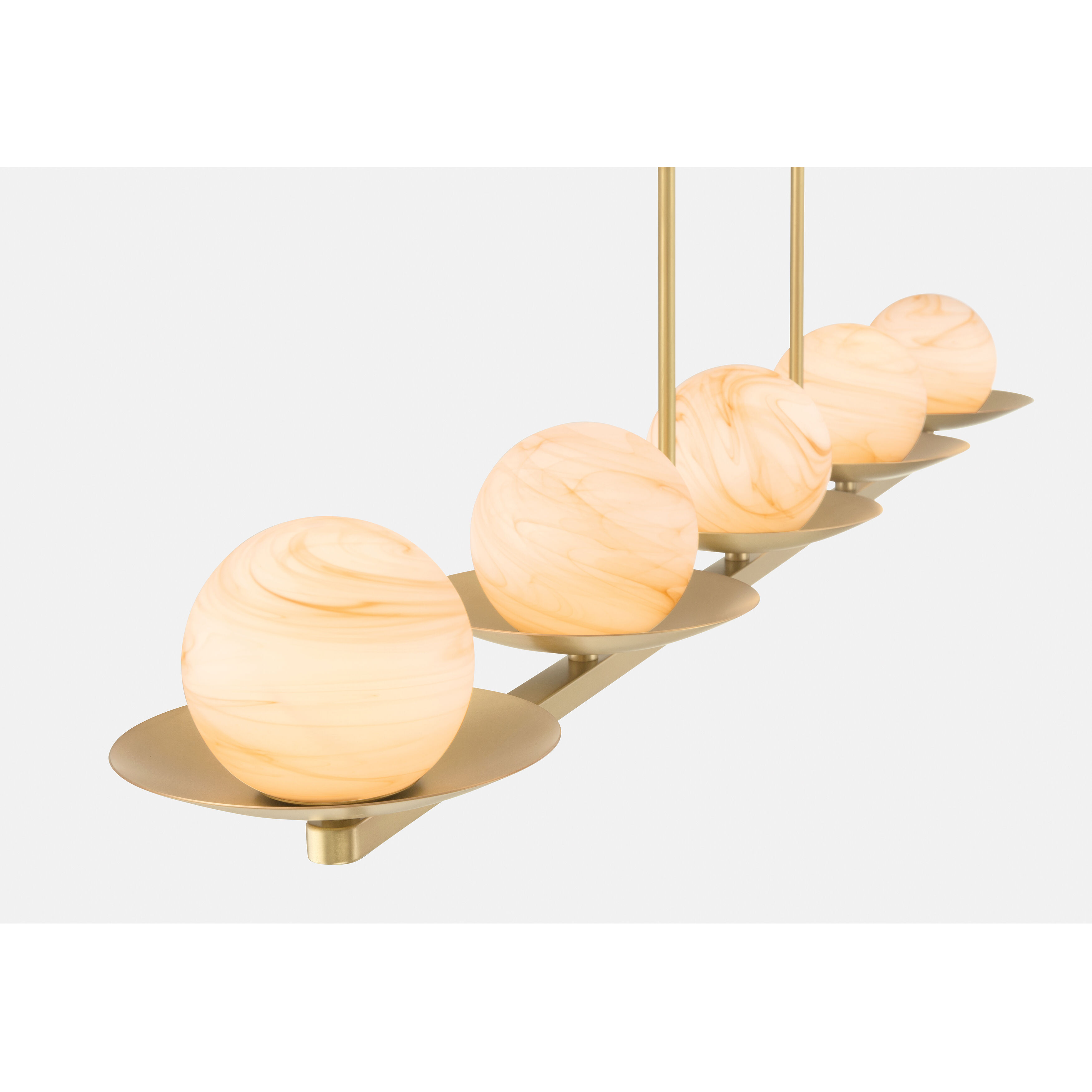 Olenne 5 Light 64 inch Legacy Brass Linear Chandelier Ceiling Light