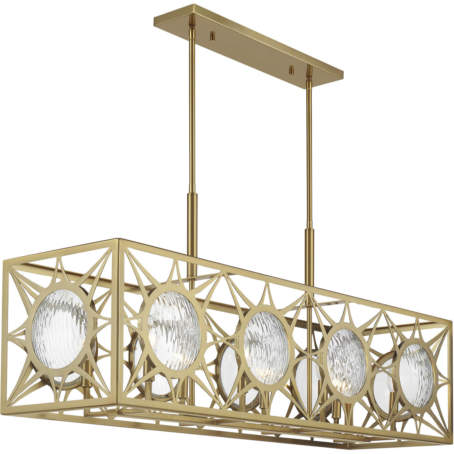 Balfour Linear Chandelier Ceiling Light in Warm Brass