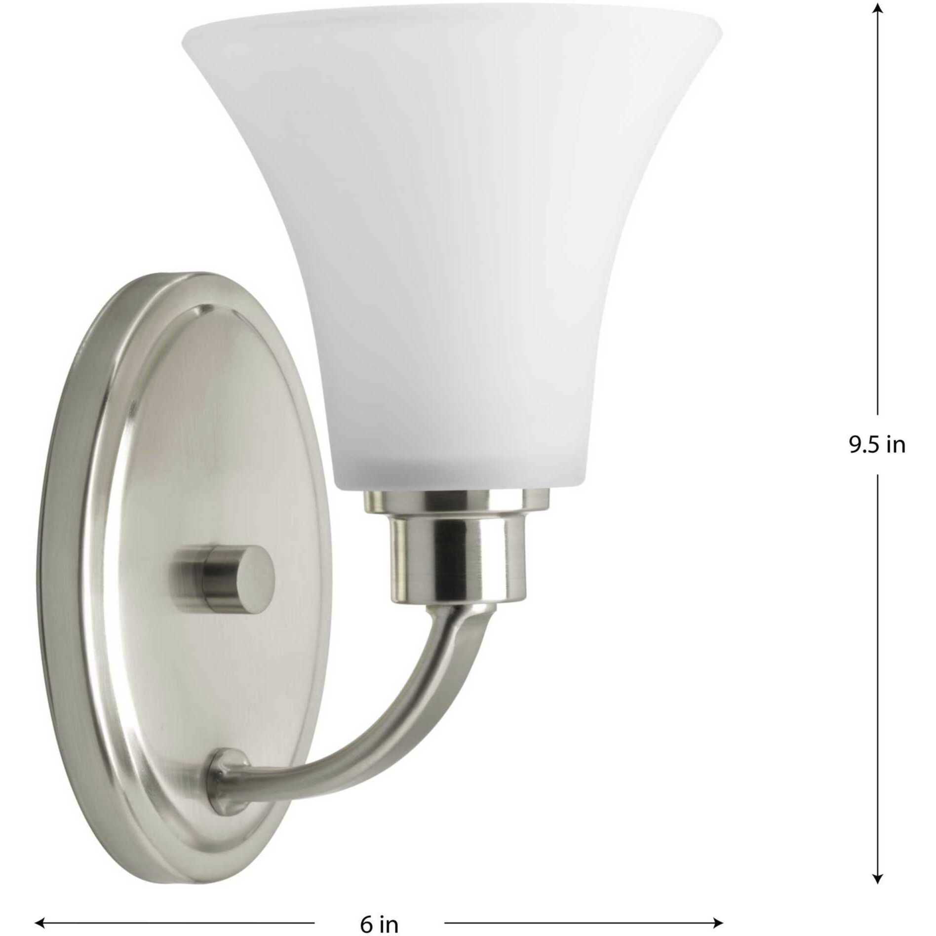 Joy 1 Light 6 inch Brushed Nickel Bath Vanity Wall Light
