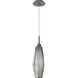 Aalto LED 5.1 inch Graphite Pendant Ceiling Light in 3000K LED, Optic Rib Smoke