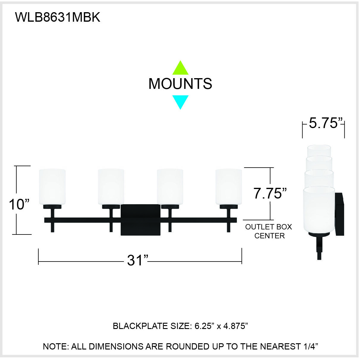 Wilburn LED 31 inch Matte Black Bath Light Wall Light