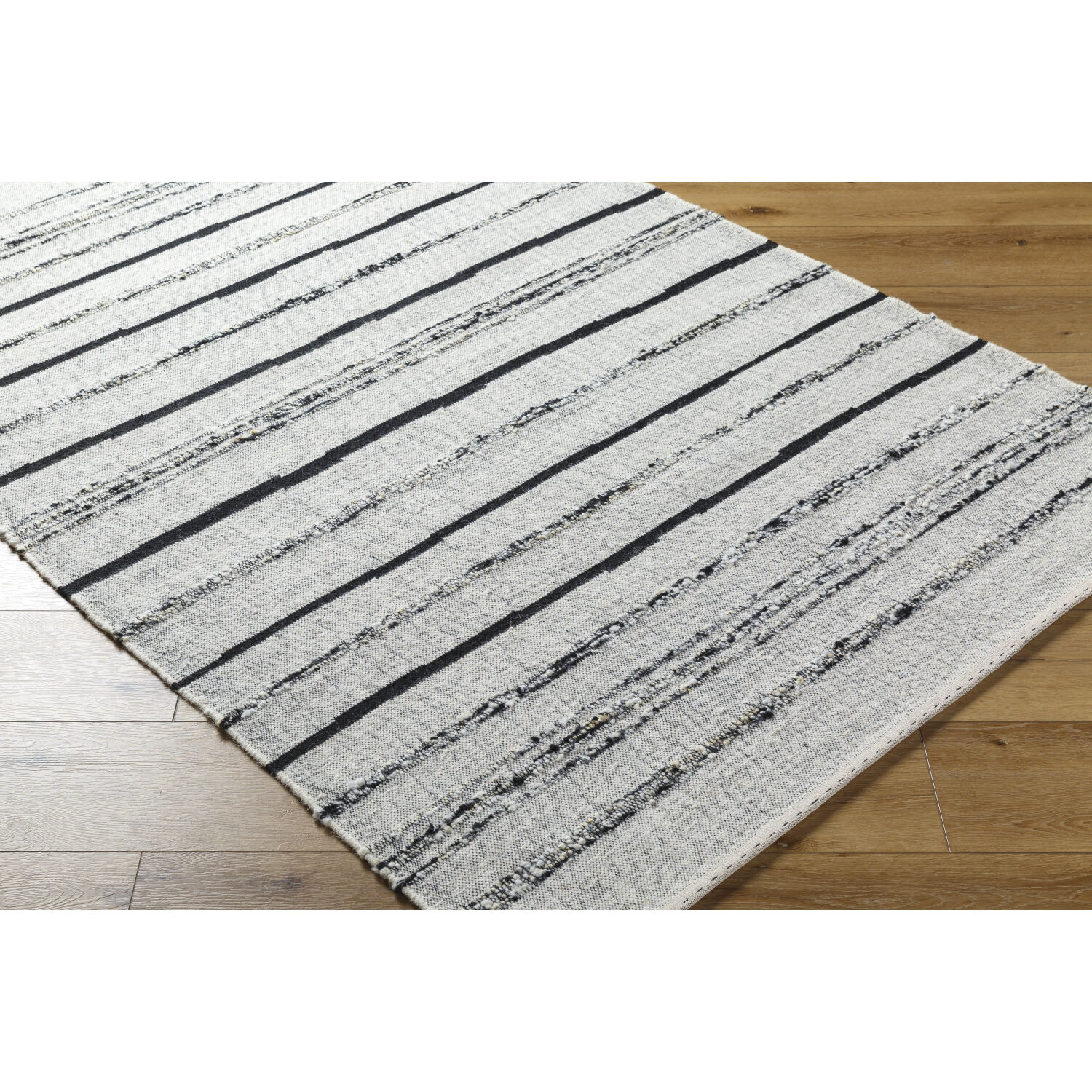 Goteborg 120 X 96 inch Ivory/Black Handmade Rug in 8 x 10