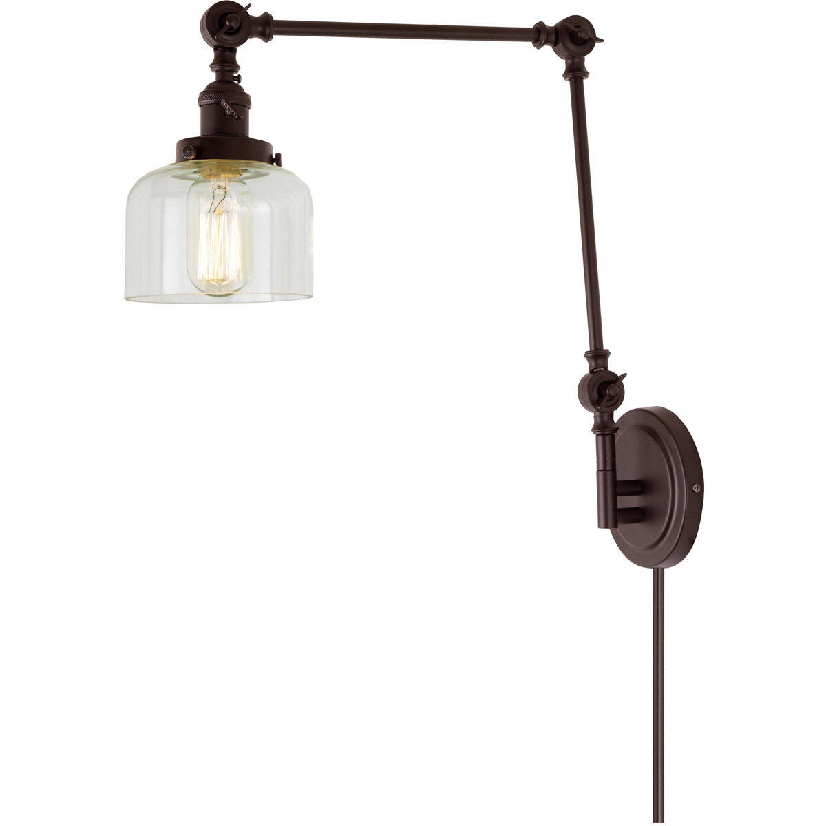 Oil rubbed bronze swing arm wall lamp top