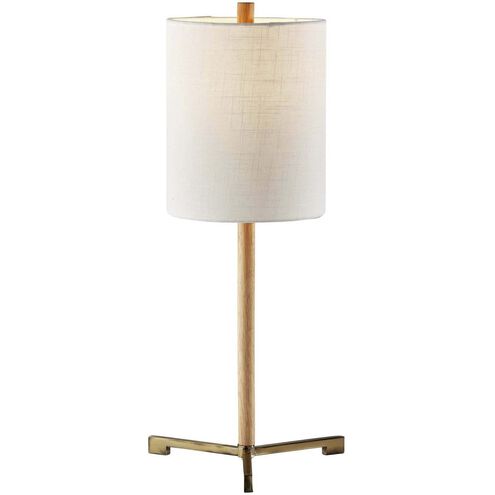 Maddox 27 inch 100.00 watt Natural Wood / Antique Brass Table Lamp Portable Light