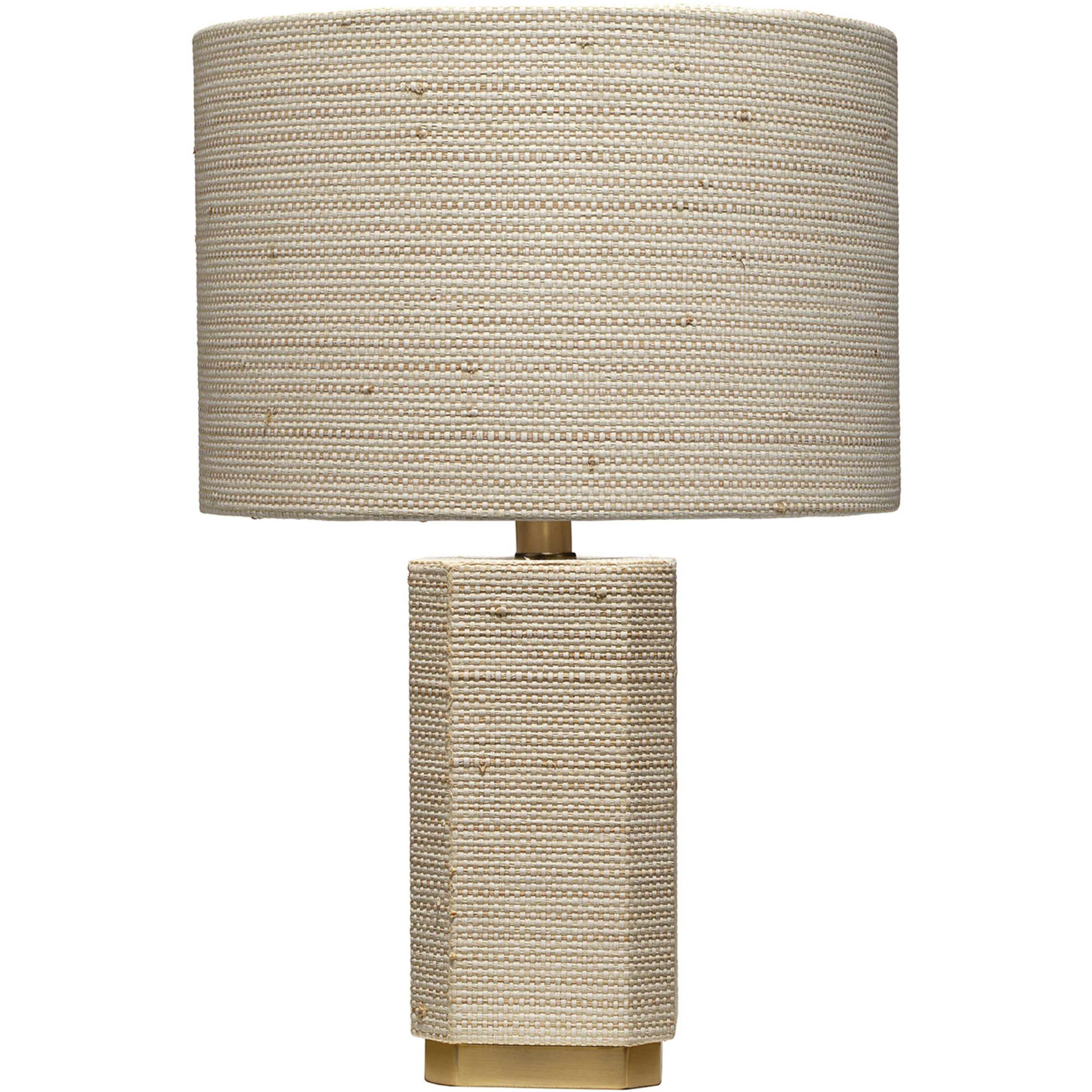 Haisley 18 inch 60 watt Bleached Raffia and Antique Brass Table Lamp Portable Light, Inline