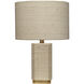 Haisley 18 inch 60 watt Bleached Raffia and Antique Brass Table Lamp Portable Light, Inline