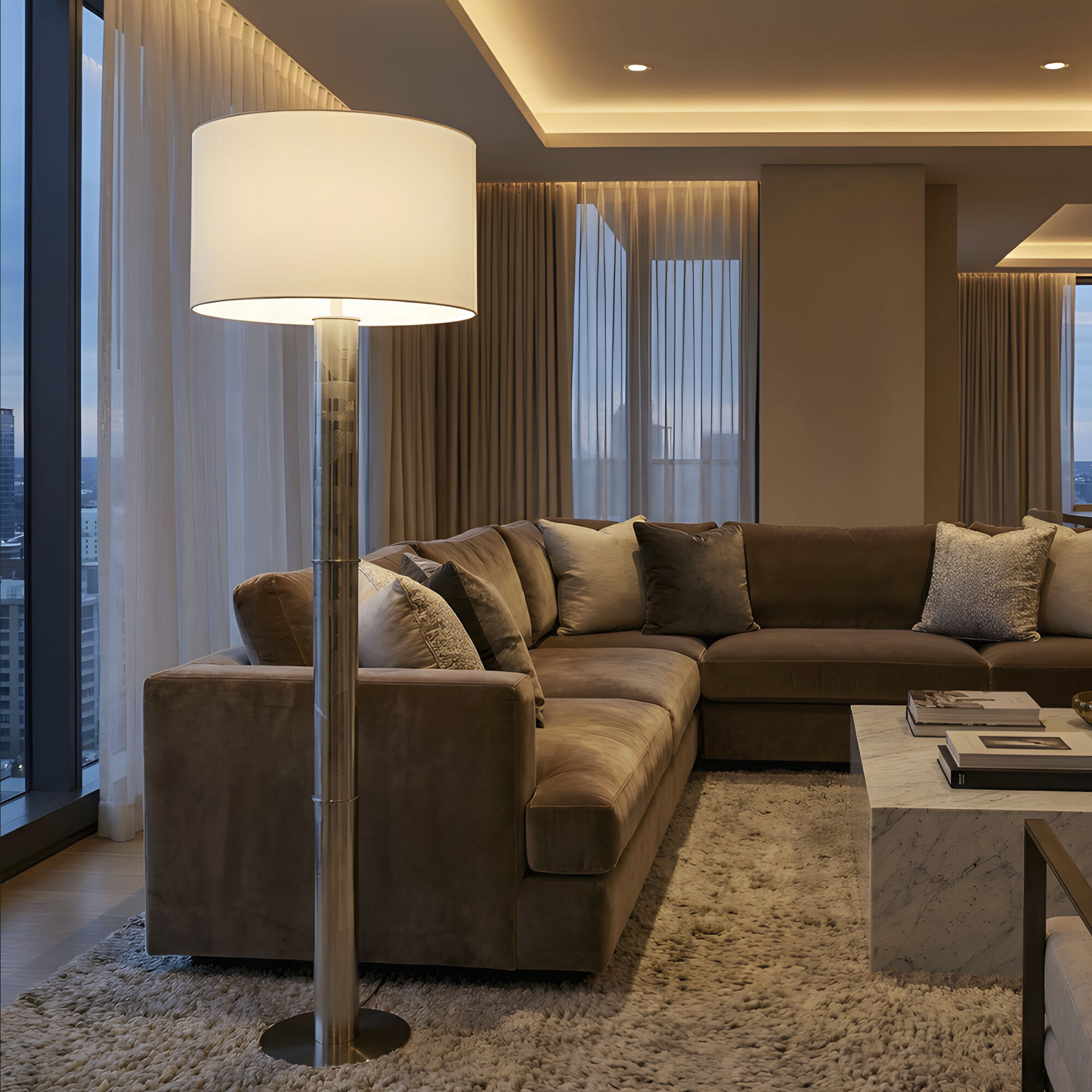 Michael Berman Brut 62.25 inch 150 watt Polished Nickel Floor Lamp Portable Light