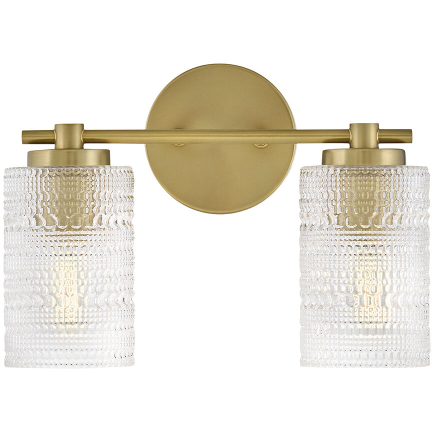 Mabel 2 Light 14 inch Lacquered Brass Bath Light Wall Light