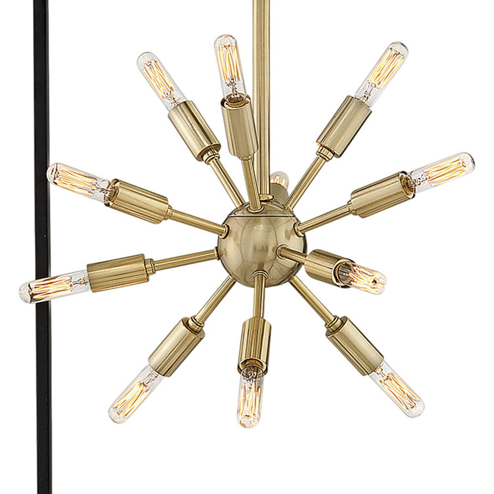 Lisa McDennon Aros 24 Light 20 inch Black with Warm Brass Indoor Chandelier Ceiling Light