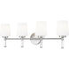 Henri 4 Light 32 inch Brushed Nickel Bathroom Vanity Wall Light