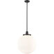 Franklin Restoration Beacon 1 Light 16 inch Oil Rubbed Bronze Pendant Ceiling Light in Incandescent, Matte White