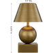 Silas 9.25 inch 2.30 watt Brass Portable Rechargeable Table Lamp Portable Light, By Coco & Dash