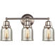 Aditi Small Bell 3 Light 21 inch Brushed Satin Nickel Bath Vanity Light Wall Light, Aditi