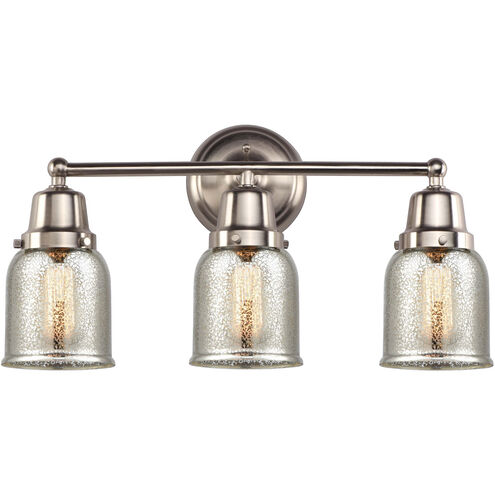 Aditi Small Bell 3 Light 21 inch Brushed Satin Nickel Bath Vanity Light Wall Light, Aditi