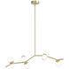 Hampton LED 10 inch Brushed Brass Chandelier Ceiling Light in Clear Glass
