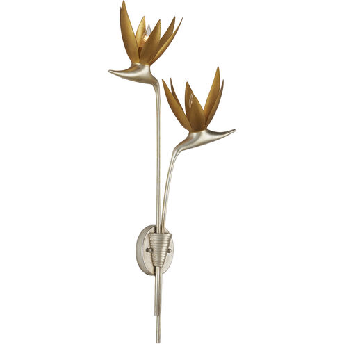 Paradiso 2 Light 16.5 inch Contemporary Silver Leaf and Gold Leaf Wall Sconce Wall Light, Right