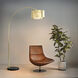 Marilyn 90 inch 9 watt Weathered Brass and Black Arc Floor Lamp Portable Light
