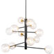 Aurelia LED 33.5 inch Black and Brushed Brass Chandelier Ceiling Light