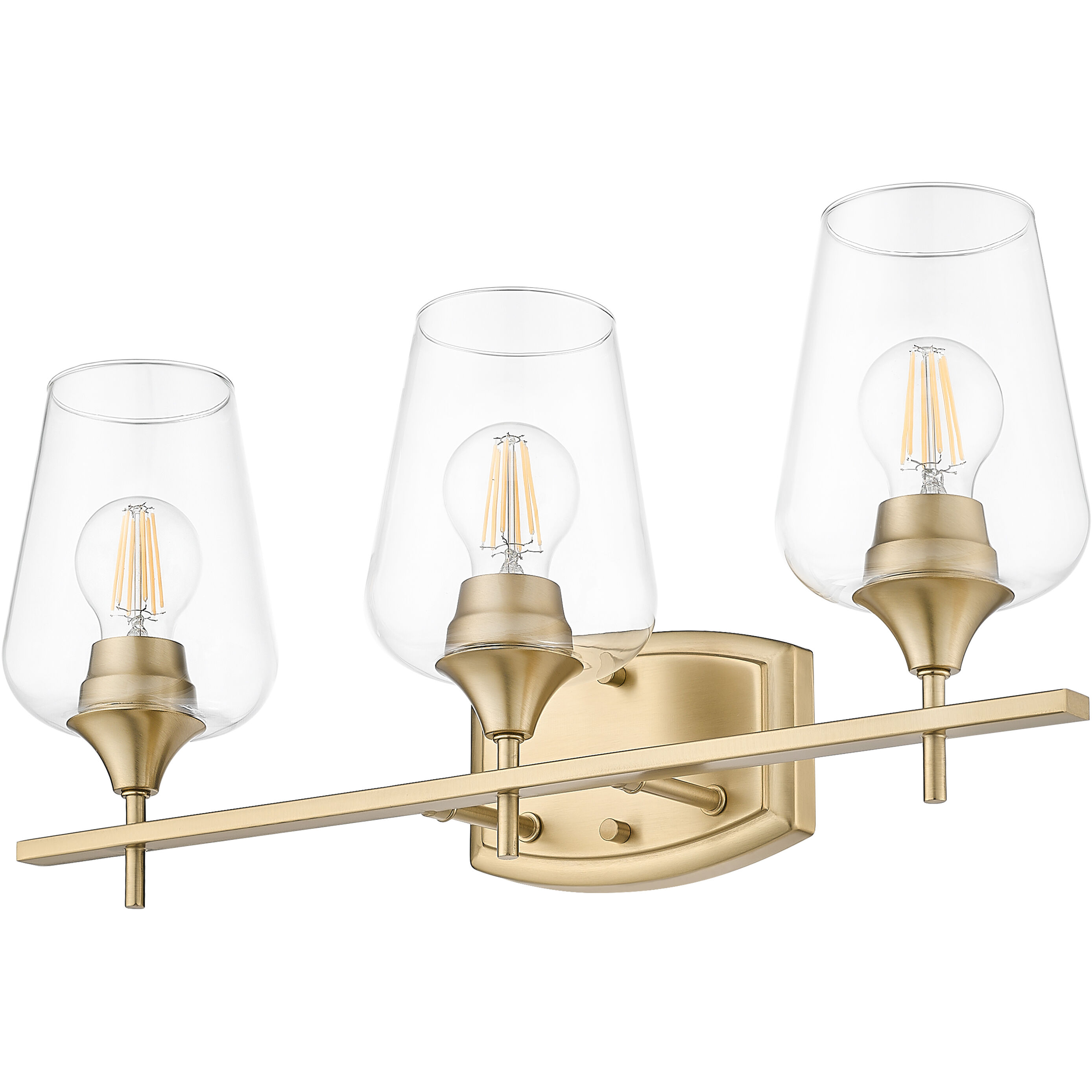 Joliet Vanity Wall Light in Burnished Brass