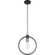 Odyssey 1 Light 12 inch Black Pendant Ceiling Light