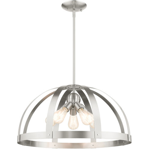 Stoneridge 5 Light 24 inch Brushed Nickel Pendant Chandelier Ceiling Light